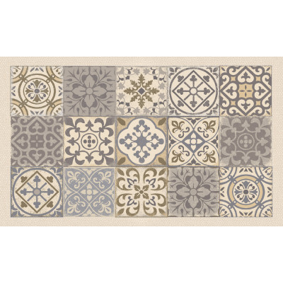 Tapis Velvet Carreau Ciment Ocre