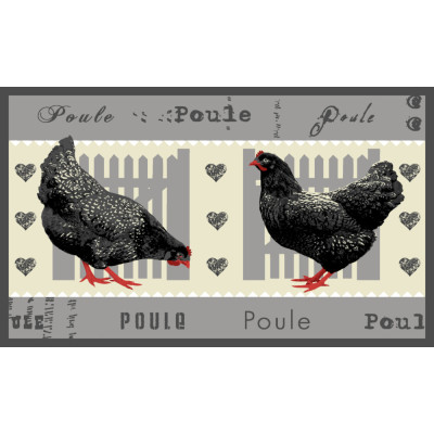 Tapis Velvet Poule 2 45x75cm