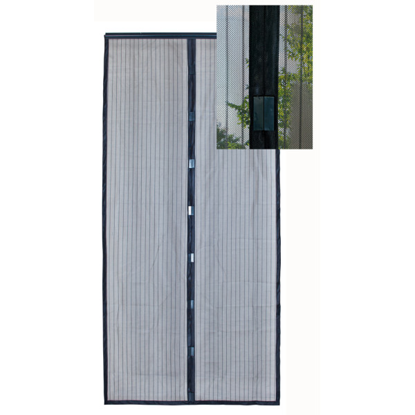 MOREL - Rideau de Porte 2 Bandes Moustimagnet 100X220