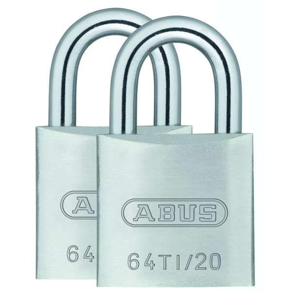 ABUS - Cadenas à Clé Titalium  20mm Sous Blister Lot de 2