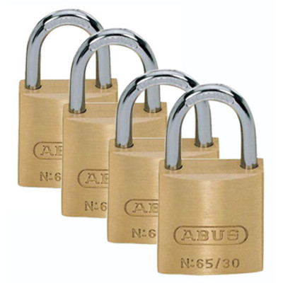 Cadenas à Clé Laiton Massif 30mm sous Blister Lot de 4