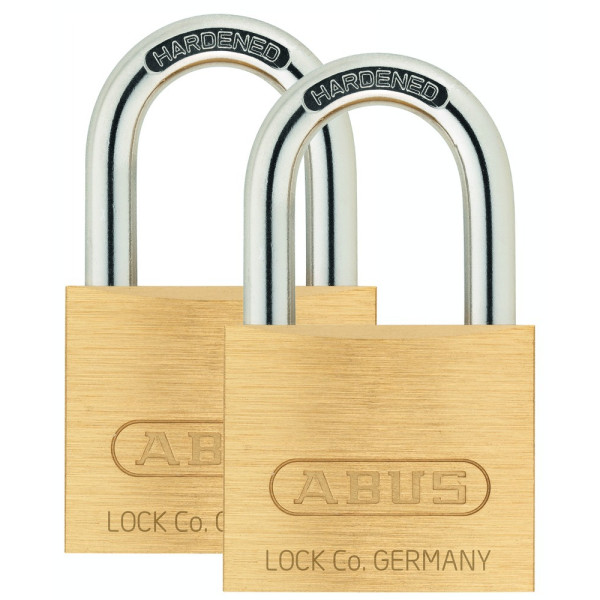 ABUS - Cadenas à Clé Laiton Léger Sous Blister Lot de 2