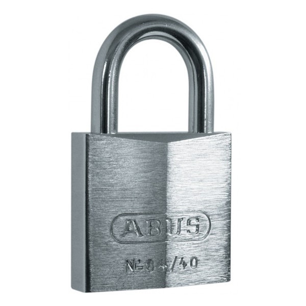 ABUS - Cadenas à Clé Laiton Gris Anse Inox Sous Blister