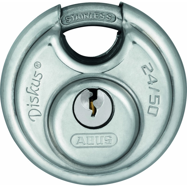 ABUS - Cadenas à Clé Acier Inox Diskus 50mm Sous Blister