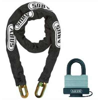 Antivol Chaine Acier Noir + Cadenas Alu à Clé
