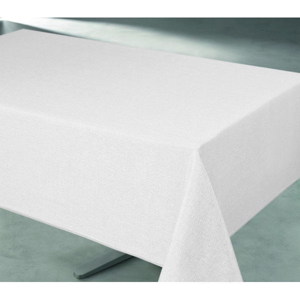 ACCESS DECO - Nappe Polyester 140x240cm Tissage Blanc sur Cintre