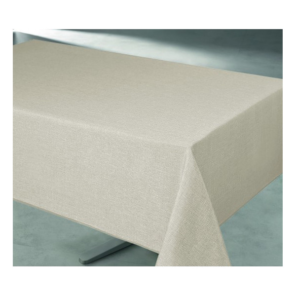 ACCESS DECO - Nappe Polyester 140x240cm Tissage Lin Beige sur Cintre