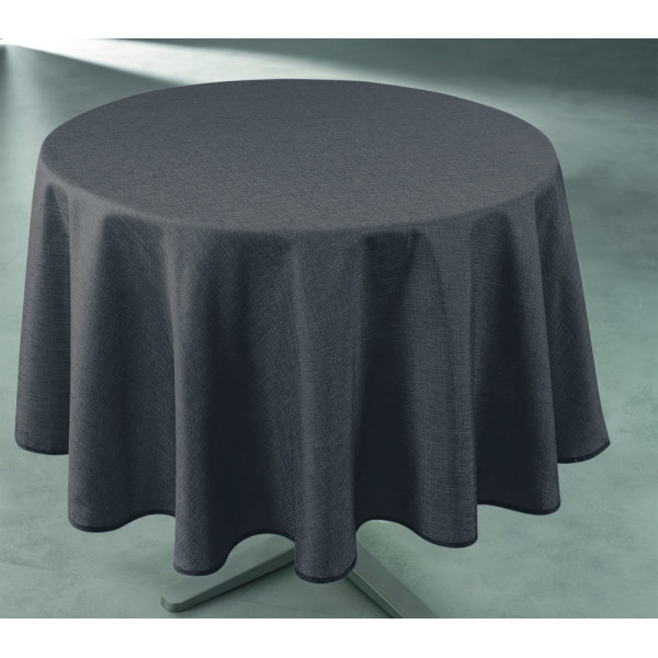 ACCESS DECO - Nappe Polyester Ronde Ø160cm Tissage Anthracite sur Cintre