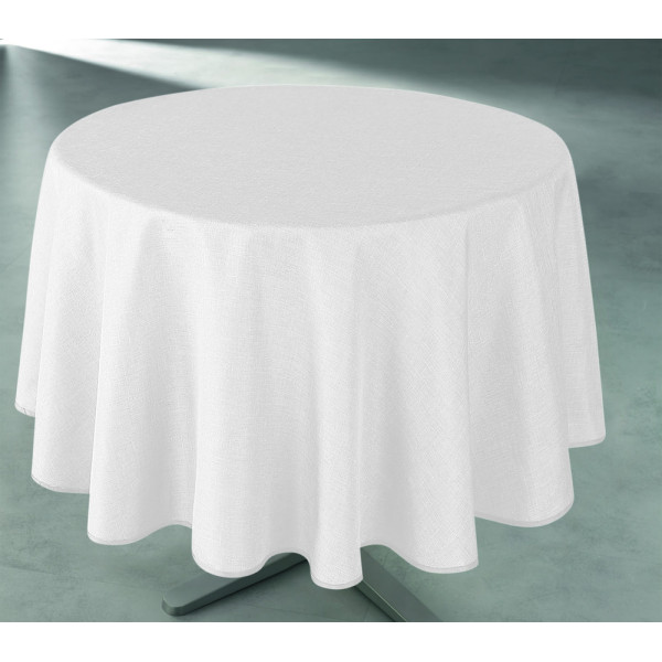 ACCESS DECO - Nappe Polyester Ronde Ø160cm Tissage Blanc sur Cintre