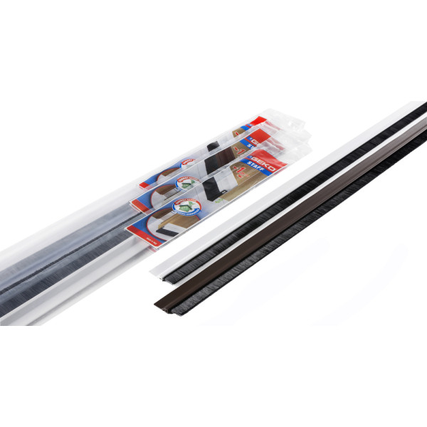 GEKO - Bas de Porte Adhésif PVC Avec Brosse 100cm Sachet Accrochable