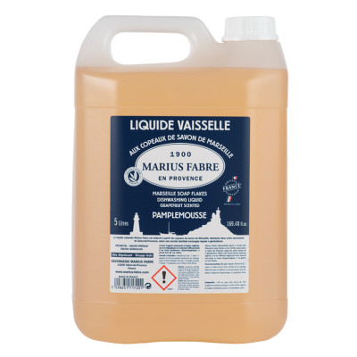 Liquide Vaisselle aux Copeaux de Savon de Marseille 5L Sans Huile de Palme