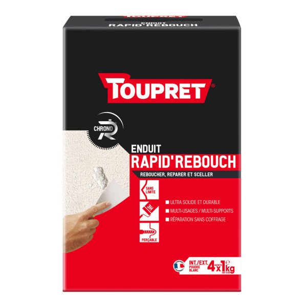 TOUPRET - Enduit Rapid'Rebouch Poudre 4x1kg