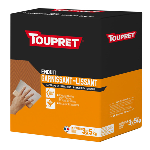 TOUPRET - Enduit Garnissant Lissant 2en1 Poudre 3x5kg