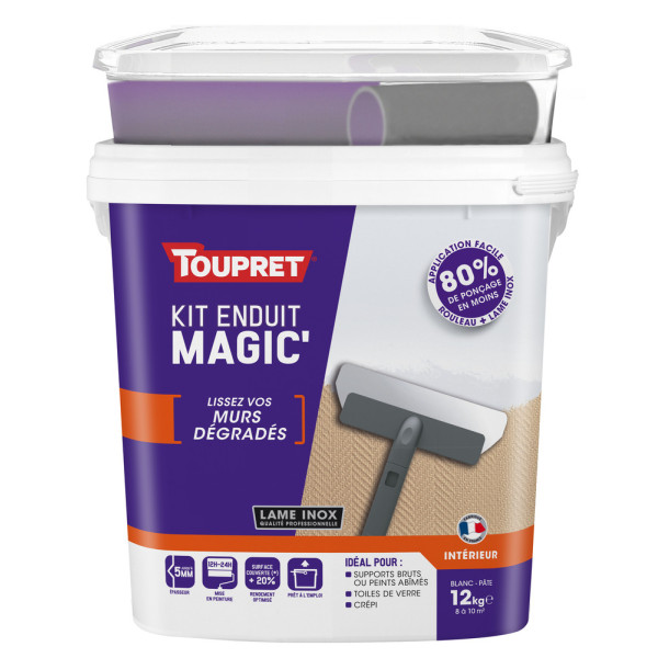 TOUPRET - Kit Enduit Magic’ Murs Dégradés Pâte Allégée 12kg