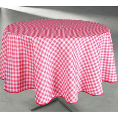 Nappe Polyester Ronde Ø160cm Vichy Rouge sur Cintre
