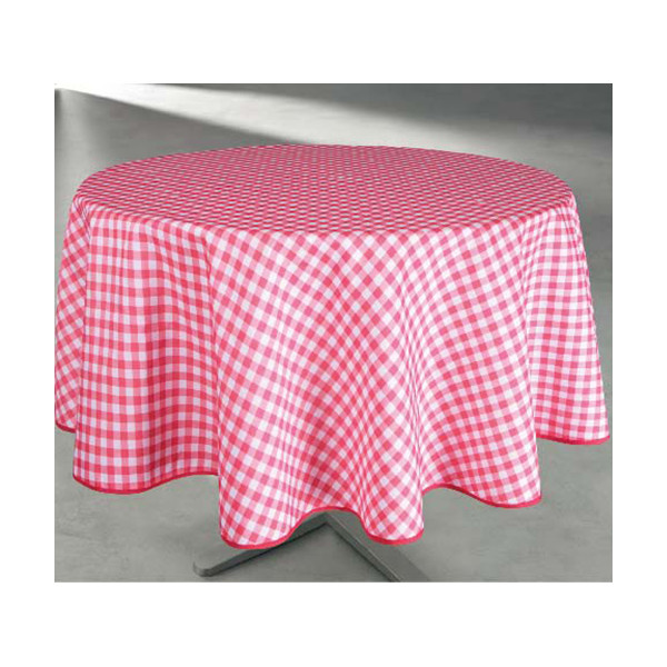 ACCESS DECO - Nappe Polyester Ronde Ø160cm Vichy Rouge sur Cintre