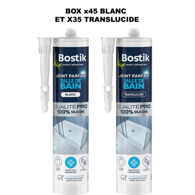 Joint Parfait Salle de Bain box 45 Blanc + 35 Transparent 280ml