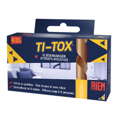 Attrape-Mouches TI-TOX Lot de 4 en Boite Accrochable