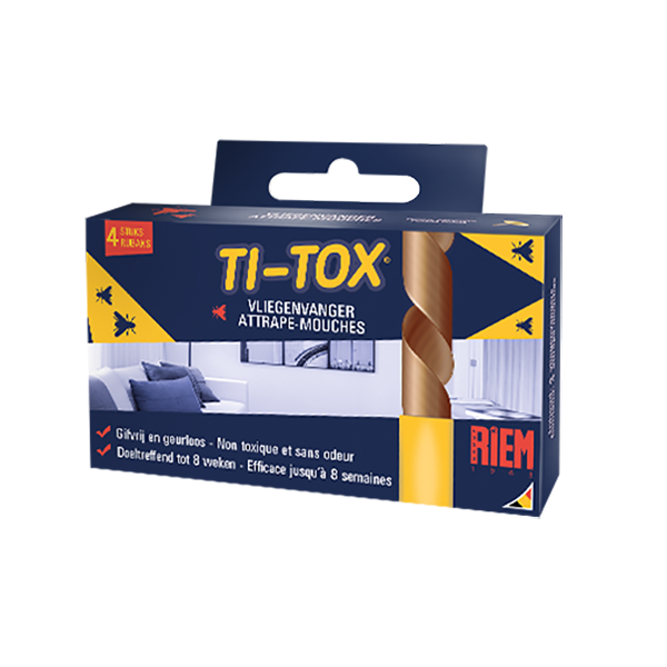 RIEM - Attrape-Mouches TI-TOX Lot de 4 en Boite Accrochable