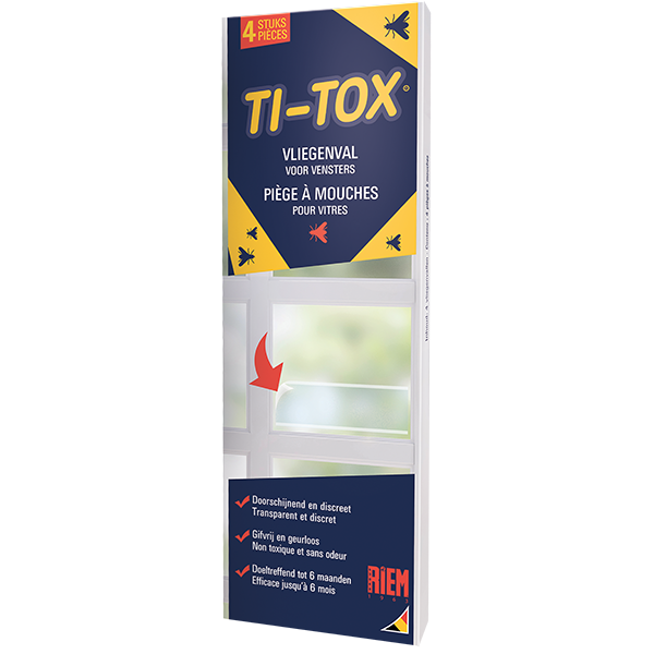 TI-TOX - Piège à Mouches Adhésifs Vitres TI-TOX Lot de 4