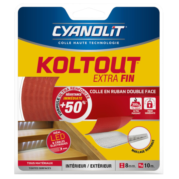 KOLTOUT - Colle Double Face Koltout Ruban Extra Fin 8mmx10m