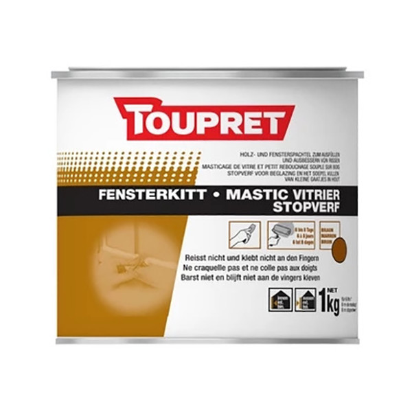 TOUPRET - Mastic Vitrier Marron pot 1kg