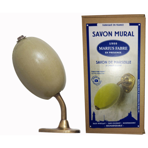 MARIUS FABRE - Savon Rotatif à l'Huile d'Olive 290g Avec Support Laiton