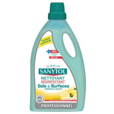 Sanytol Pro Désinfectant Sols & Surfaces Citron 5L