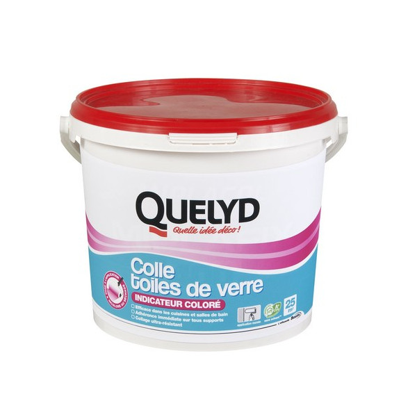 QUELYD - Colle Toiles de Verre Indicateur Coloré Rose 5kg