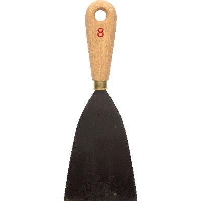 Couteau de peintre : lame acier et manche bois brut