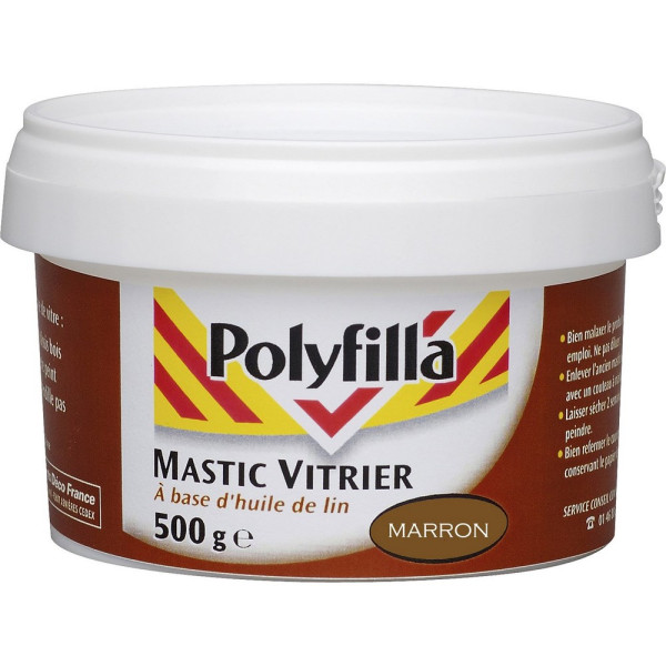 POLYFILLA - Mastic Vitrier Marron 500g