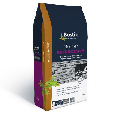 MORTIER REFRACTAIRE 5KG BOSTIK (Vendu par 4)