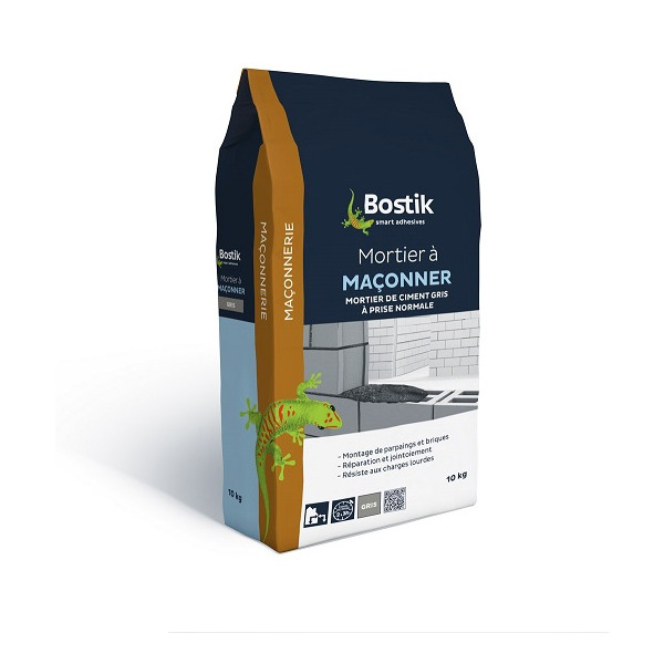 BOSTIK - Mortier à Maçonner Poudre Gris 10kg