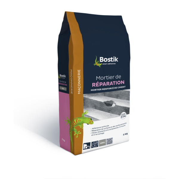 BOSTIK - Mortier de Réparation Poudre Gris 5kg