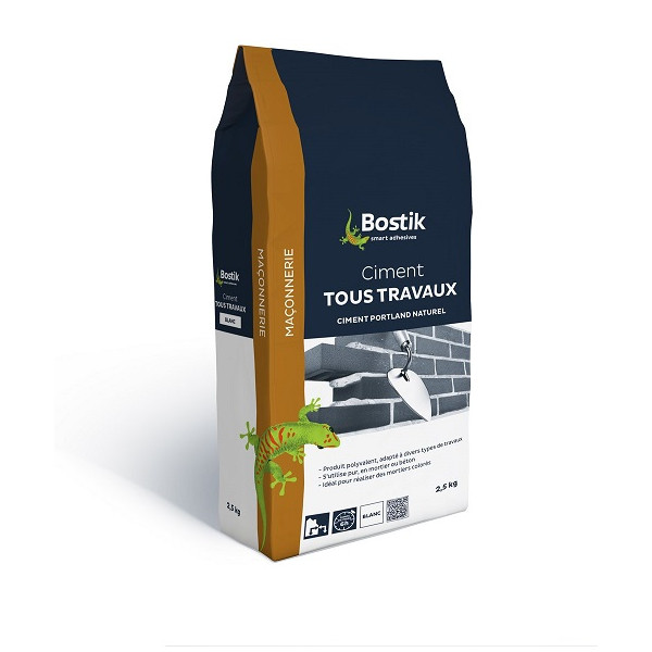 BOSTIK - Ciment Tous Travaux Blanc 2.5kg