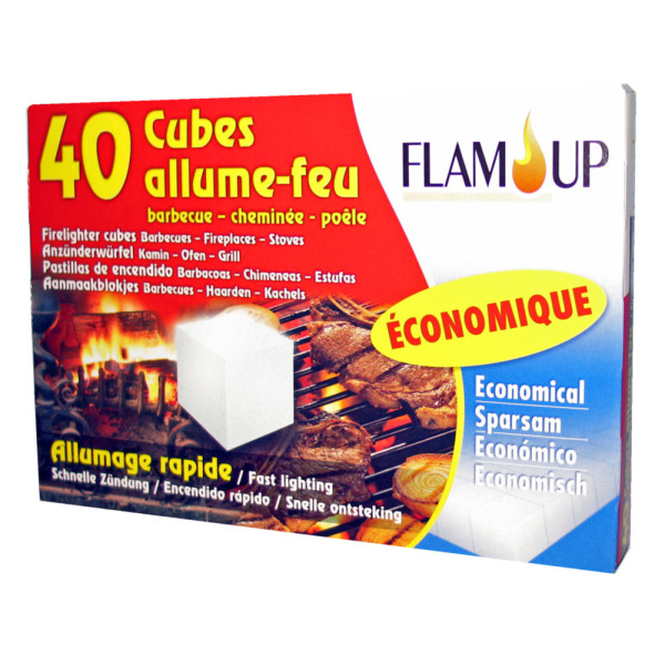 FLAM UP - Allume Feu x40 Cubes Économiques
