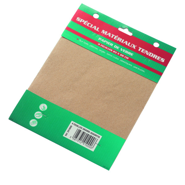 SAVY - Papier de Verre 4 Feuilles 230x280mm Sous Cavalier