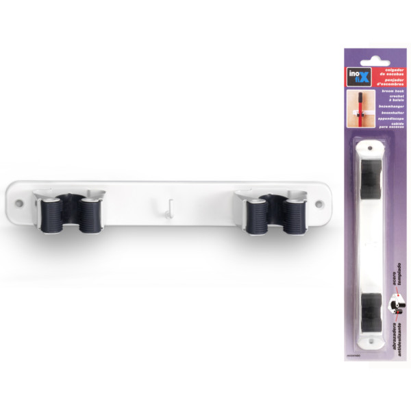 INOFIX - Support à Visser 2 Balais Blanc Sous Blister