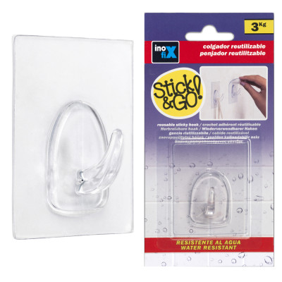Crochet Adhésif Réutilisable Petit Modèle Transparent