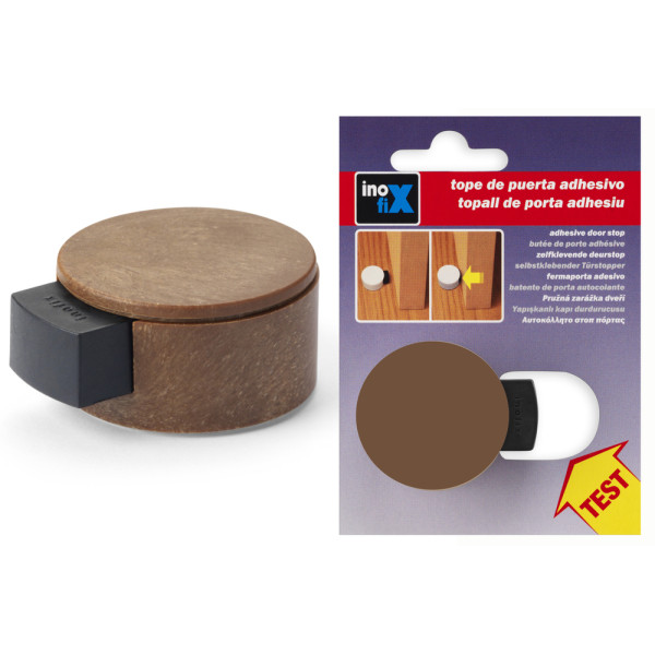 INOFIX - Butée de Porte Avec Amortisseur Ronde Ø40 Bois Sous Blister