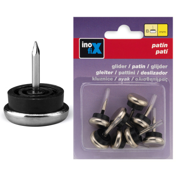 INOFIX - Patin Métal en Acier à Clouer Lot de 8