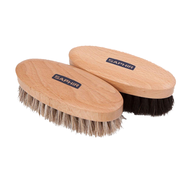 SAPHIR - Brosse Ovale Crin de Cheval 13cm Naturel