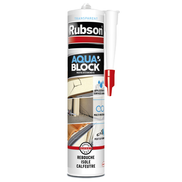 RUBSON - Aquablock Mastic d'Étanchéité Cartouche de 280ml Transparent