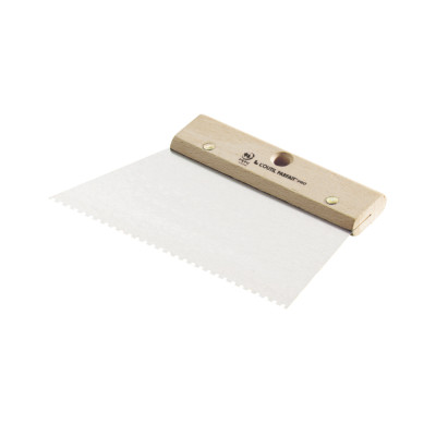 Couteau à colle : lame acier, denture carrée fine R 20cm