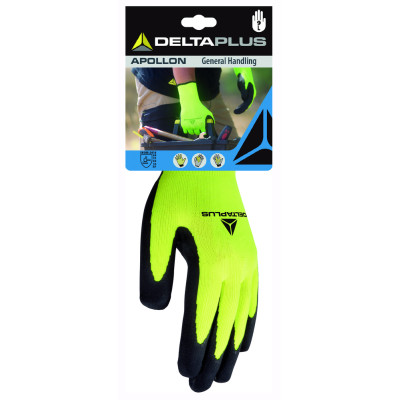 Gants Confort Tricot Enduit Latex Apolon Jaune sur Carte