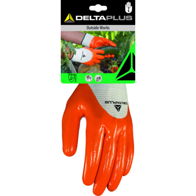 Gants Spécial Récolte Tricot Enduit Orange sur Carte