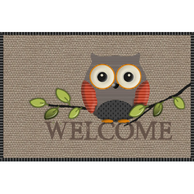 Tapis Velvet Welcome Hibou 45x75cm