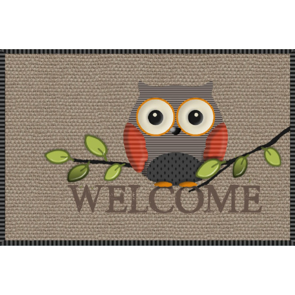 MERCURY - Tapis Velvet Welcome Hibou 45x75cm