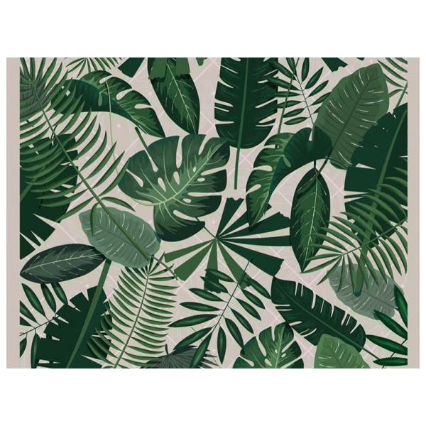 MERCURY - Tapis Velvet Feuillage Tropical1 45x75cm