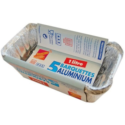 BARQUETTE ALU  1L + COUV.X5 ELBE (Vendu par 1)